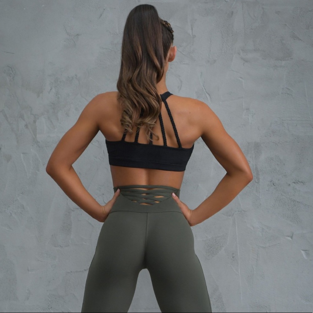 Bombshell Sportswear, Sexy Back Leggings - Army